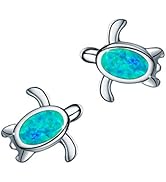 Opal Ohrstecker Ohrringe Halskette ring, 925 Sterling Silber Kleine Runde Geschenk Schmuck Ohrrin...