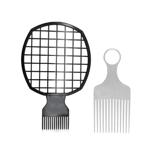 Afro Hair Pick Comb, Dreadlock Styling Tool, Curl Lift Afro Detangling Pick, Textured Hair Volume Lifter Comb, Ergonomic Grip Design, for Women Men Salon Barber Home Travel Use