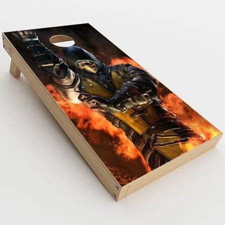 Skin Decals Vinyl Wrap for Cornhole Game Board Bag Toss (2xpcs.) / Scorpion Fighter