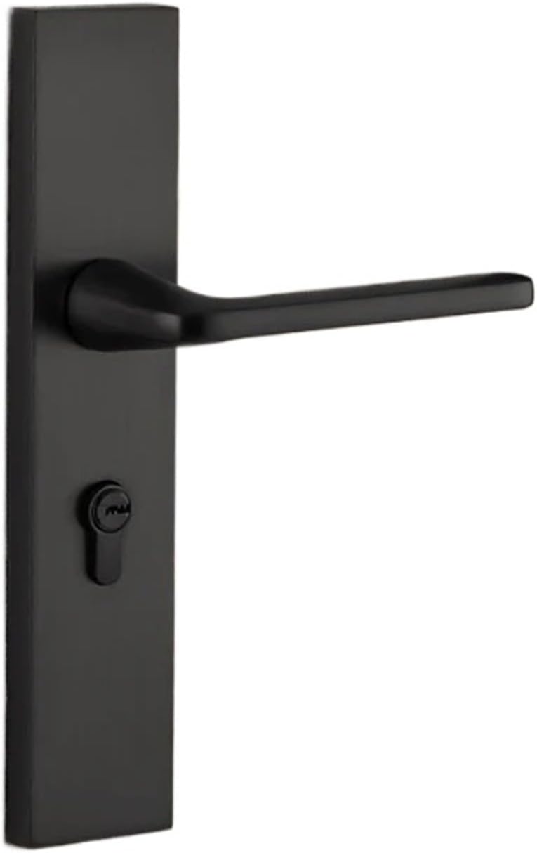 Door Lock Zinc Alloy One-Piece Handle Solid Wood Mute 1Pcs(Elegant Black)