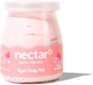 Nectar Bath Treats Yogurt Body Peel, Natural Body Peel. Peeling Body Wash, Cream Soap, Body Wash, Shower Soap, Moisturizes Dry Skin, 5 oz.. (Fruit Smoothie)