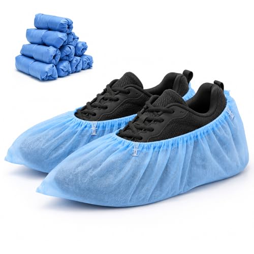 VMYTH 100Pcs Shoe Cover Dispenser Refills, T-Buckle Non-Woven Disposable Shoe Covers for Automatic Machine, Thick Anti-Slip Booties for Indoors & Real Estate, Fits US 5-12 by VMYTH - Used condition - US$18.99