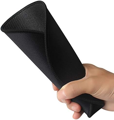 ProElife 220mm Round Mouse Pad Mat Gaming Cute Mousepad with Stitched Edge Non-slip Rubber Base, Noise-reduction/Accurate Cursor/Smoothly Control Home Office Gaming Mouse Pad (Black)