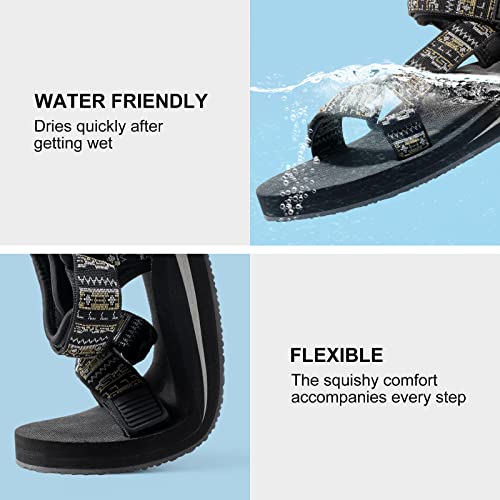 Dodow Mens Athletic Sport Outdoor Walking Sandals Hiking Water Sandal Beach Shoes Tie-Dye 9 thumb #5