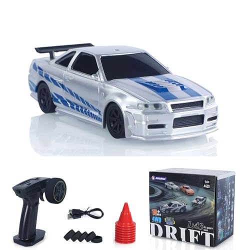 Telecomando proporzionale wheelfun 1/43 RC Racing Car R34 Radio Controlled Ad Alta Velocità Drift Veicolo 4Wd RTR Mini Auto Giocattolo 2.4G Radio Batteria Regali Hobby Grade Modello per Adulti