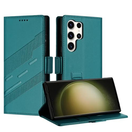 Étui pour Redmi Note 14 Pro 4G vert, protection intégrale et portefeuille fin en cuir rabat