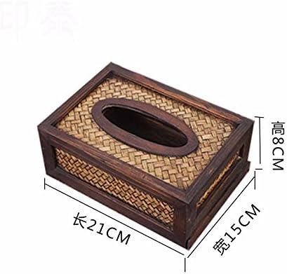 XX&GXM Bamboo tissue box creative retro living room household luxury rattan wood Book box, l 21*H 8*W 15CM
