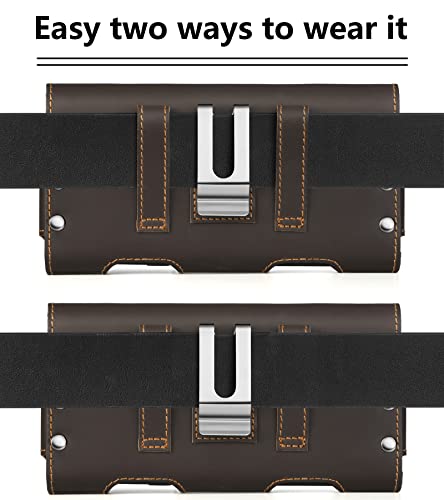 Gcepls GCEPLS001 Cowhide Leather Phone Holster For Samsung Galaxy S23 Ultra,Iphone 15 14 Pro Max,Universal X-Large Cell Phone Holster thumb #2