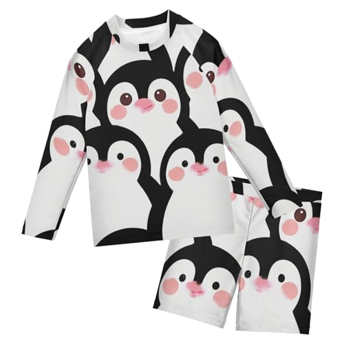 Traje de baño para playa y piscina infantil de pingüino con manga larga ideal vacaciones de verano