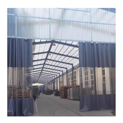 Tenda in vinile resistente per esterni per patio e pergola, divisorio industriale in PVC, trasparente, per lavaggio auto e magazzino (2,4 x 2,4 m)