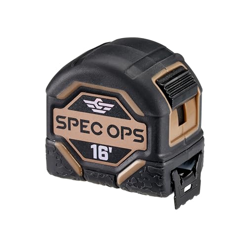 Spec Ops Tools Tape Measure for Measuring & Layout, 1 1/8" Double-Sided Blade and Military-Grade Composite Case, 16 Foot + 25 Foot by Spec Ops - Used condition - US$9.98