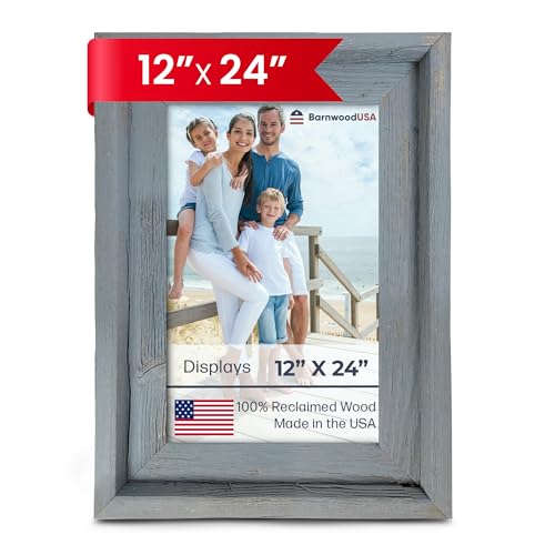 BARNWOODUSA Farmhouse Style Rustic Picture Frame, 12x24, Slate Blue