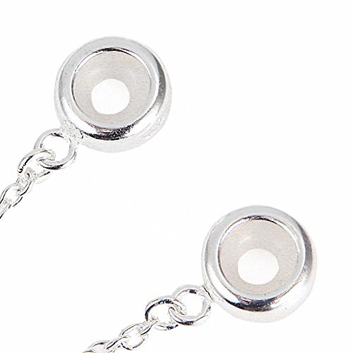 Hoobeads 925 Sterling Silver Stopper Safety Chain Bead Charm For European Charm Bracelets4