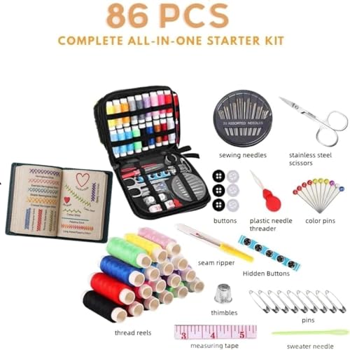 2026 New Upgraded Embroidery Stitch Book Kit,86 PCS Beginner Embroidery Kit, 106 Patterns with Tools & Tutorials, Portable All-in-One Hand Embroidery Book for Adults & DIY Craft Lovers(1 Set) by WEERSHUN - Used condition - Image 2