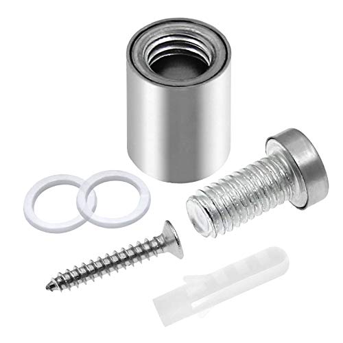 Luomorgo 12 Pcs 1/2\" x 0.78\" Stainless Steel Standoff Screws, Wall Sign Standoff Mounting Hardware Advertising Glass Standoff Nail for Hanging Acrylic Picture Frame, Silver