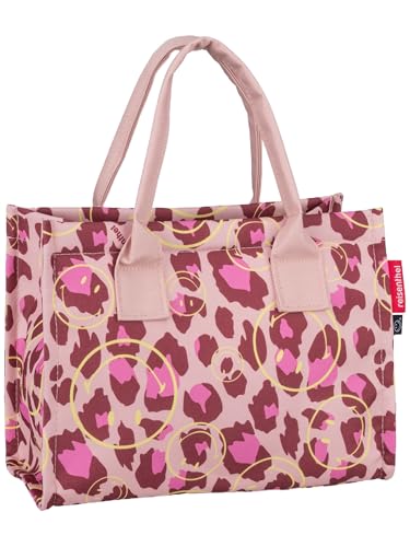 reisenthel daily shopper XS – mniejsza wersja naszego nowoczesnego, opływowego koszyka na zakupy – praktyczna prostokątna torebka Crossbody., Smiley Leo Blush, Klein bis Mittelgroß