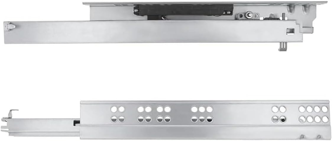 Soft Close Drawer Runners, Undermount Concealed Drawer Slides Soft Close Full Extension Pack of 2 Silver 250-500mm(450mm/18inch)