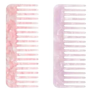 Amazon.com : YUYUDEHM 2 Pack Wide Tooth Comb, Portable Travel Acetate ...