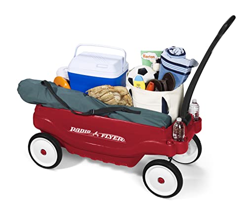 Radio Flyer, Deluxe Family Wagon With Canopy, Folding Seats, Red #TOP5
