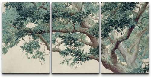 wall26 Canvas Print Wall Art Set Old Oak Tree Vintage Nature Tree Illustrations Fine Art Decorative for Living Room, Bedroom, Office - 16"x24" x 3