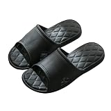 Slippers pantoffels Damesmode Slippers Zomer Sandaal Slippers Mannen Paar Zachte Bodem Thuis Huishouden Baden Badkamer Slippers Vrouw voor Douche Badkamer Zwembad Strand(Zwart,43-44)