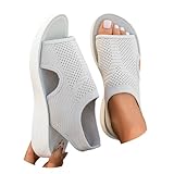 Viunychn Zapatos descalzos mujer verano - Clásicos Slingback Zapatos abiertos Plataforma Cómodos Zapatos de Mujer Sandalias Anchas Sandalias de Verano Sandalias de Mallaza de Pescado Malla Ortopedia