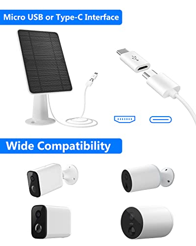 image for WININMETA Solar Panel for Security Camera, 5W USB Solar Panel for DC 5