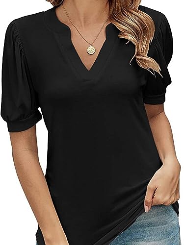 Lista de Blusa - 5 favoritos. 46 SEYOCRO Camiseta Casual de Manga Corta para Mujeres Blusa Brazalete de Cuello V Sólido Puño