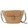 EVEOUT Stroh Umhängetasche Damen Sommer Klein Weidengeflecht Rattan Korb Tasche Chic Gewebte Crossbody Strohtasche für Strand #1