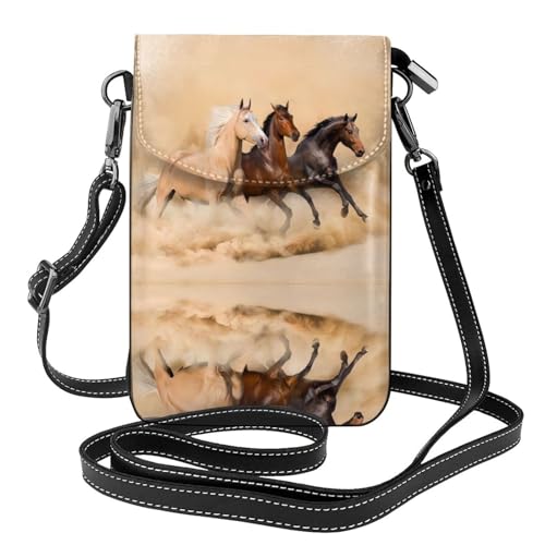 Sac à rabat à trois chevaux imprimés en microfibre PU compact spécial voyage