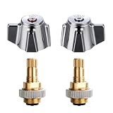 sepaitek Hand Wash Sink Faucet Handle Kit, Commercial Faucets Parts Replacement Handle, A Pair of Hot and Cold Metal Knob Handle with Brass...