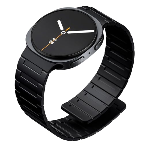 SNBLK Magnetic Band Compatible with Samsung Galaxy Watch 8 Band 40mm 44mm/Watch 8 Classic Band 46mm, No Gap One Click Magnet Silicone Sport Strap for Men Women Black Galaxy Watch 8/8 Classic