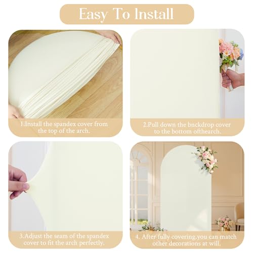 Ivory Arch Backdrop Cover 6.6FT, Cream Arch Covers Stretchy Backdrop by HB HBB MAGIC - Used condition - Image 5