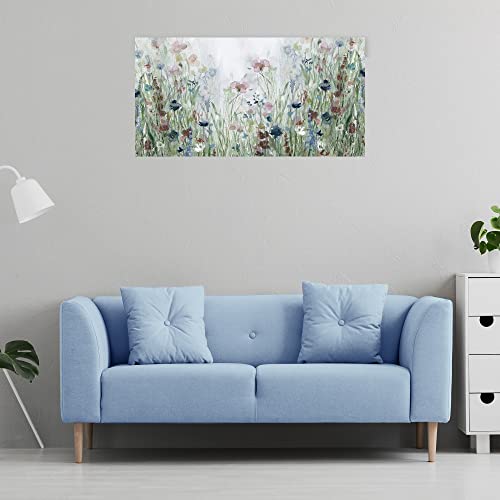 Fine Art Canvas Wildflower Fields Canvas Print By Artist Carol Robinson For Living Room, Bedroom, Bathroom, Kitchen, Office, Bar, Dining & Guest Room - Ready To Hang - 50 In X 26 In #TOP1