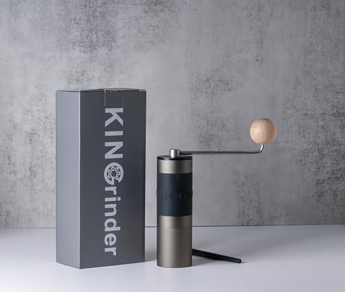 【Iron Gray】KINGrinder K2 Manual Hand Coffee Grinder with Straight Handle for French Press, Drip, Espresso with Assembly Consistency Stainless Steel Conical Burr Mill, 20-25g Capacity