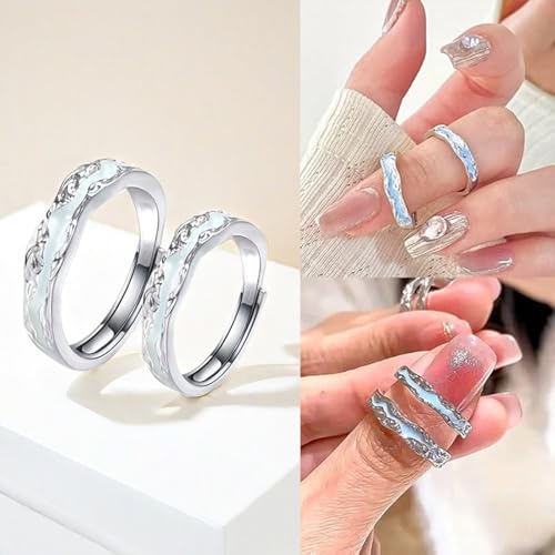 Lymphatic Magtherapy Luminous Ring For Men Women, Titanium Ion Therapy Acupuncture Unclog Bloodstream Lymph Nodes Light Up Hope Adjustable Finger Ring Jewelry Gift For Couple4