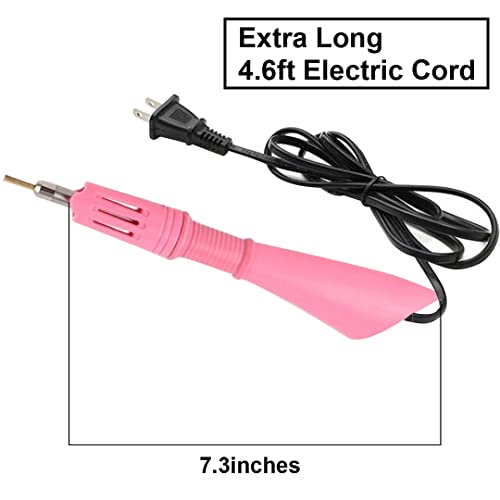 Hotfix Rhinestone Applicator, 7 In 1 Professional Iron-On Diy Hot Fix Tool Rhinestone Setter Applicator Wand Crystal Gem Tool Kit With 7 Different Sizes Tips, Support Stand (Pink) #TOP7