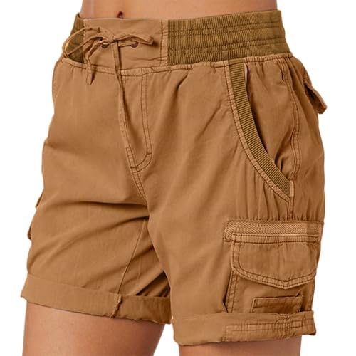 Short lin femme taille haute fermeture éclair avec ceinture élastique souple confortable #02