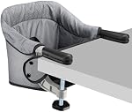 Toogel Hook On High Chair, Portable Travel Baby High Chair, Foldable Clip On Table Seat for 6-36 Months, Anti-Tear Fabric, Washable Cover, Lightweight Baby Dining Chair with Carry Bag (Grey)