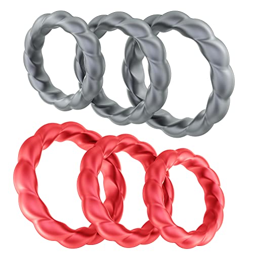 AVVOLG Silicone Penis Ring Kit,Cock Rings for Men,Adult Sex Toys, Stretchy Male Dick Erection Enhancing Tools, Couples' Games Comfort Sensory Ring Set with 6PCS 2 Different Color (6PCS)