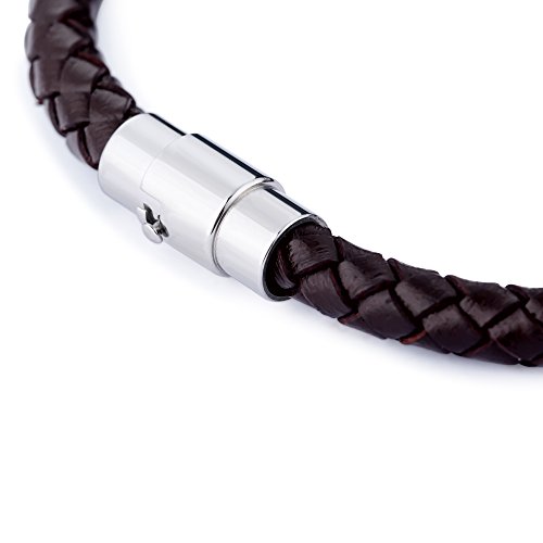 Fibo Steel 2-3Pcs Stainless Steel Braided Leather Bracelet For Men Women Wrist Cuff Bracelet 7.5-8.5 Inches #TOP2