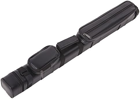 Lykos New 2x2 1/2 PU Billiard Stick Pool Barrel Hard Cue Tube Case Black with Handle Black