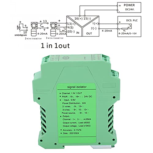 Isolador de sinal de saída 1 em 1, isolador de sinal analógico para equipe técnica para eletricista
