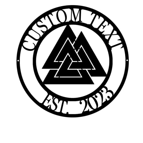 Custom Metal Sign - Valknut Decor Monogram Door Hanger -