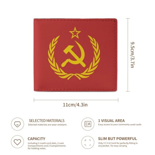 Soviet Union CCCP USSR Emblem Red Small Bifold Wallets for Men Women Credit Card Holder Wallet Purse, style3
