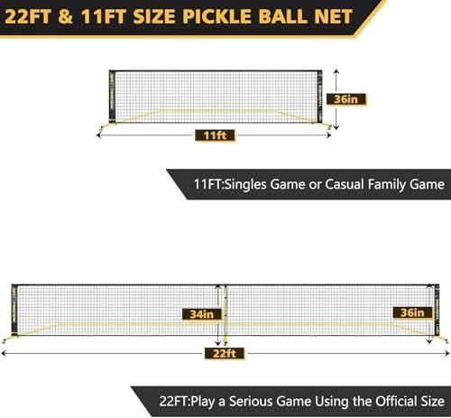 Fostoy Portable Pickleball Net Set with Wheels, 22 FT & Half Court 11 FT - image 7