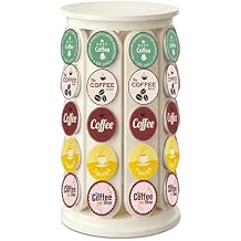 K Cup Holder, Coffee Pod Storage Carousel Holder Organizer Compatible with 40 Keurig K-Cup Pods, Home or Office Kitchen Counter OrganizerWhite
