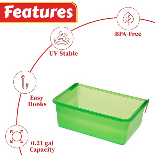 My Favorite Chicken 27oz Chicken Cage Cup – Hanging Chicken Waterer & Feeder for Chick, Duck, Quail, Parakeet – Versatile Poultry Feeder & Bird Cage Water Cups, Green - Thumbnail 3