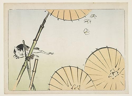 Peinture Murale Chat Shibata Zeshin pour Décoration Salon Zen Japonaise