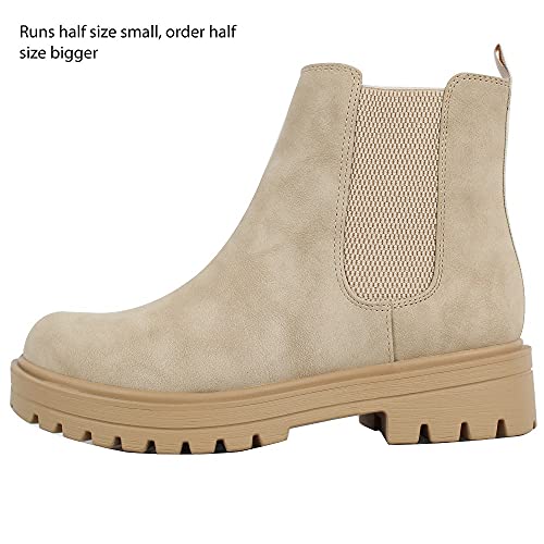 Soda Women's Faux Leather Round Toe Chelsea High Top Platform Ankle Boot2